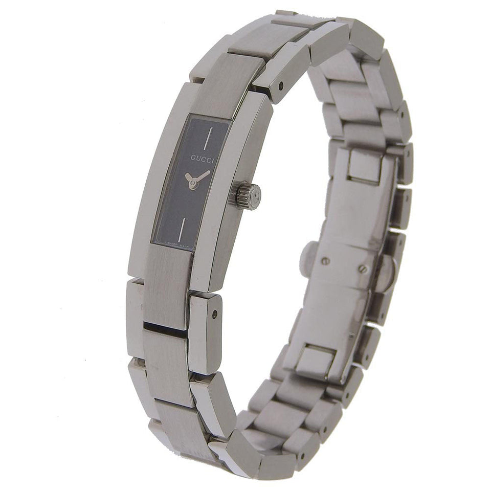 Gucci Watches Quartz 3600M Stainless Steel Silver G logo black dial Women