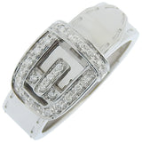 Gucci Ring K18 White Gold, Diamond White gold belt ring Women 11