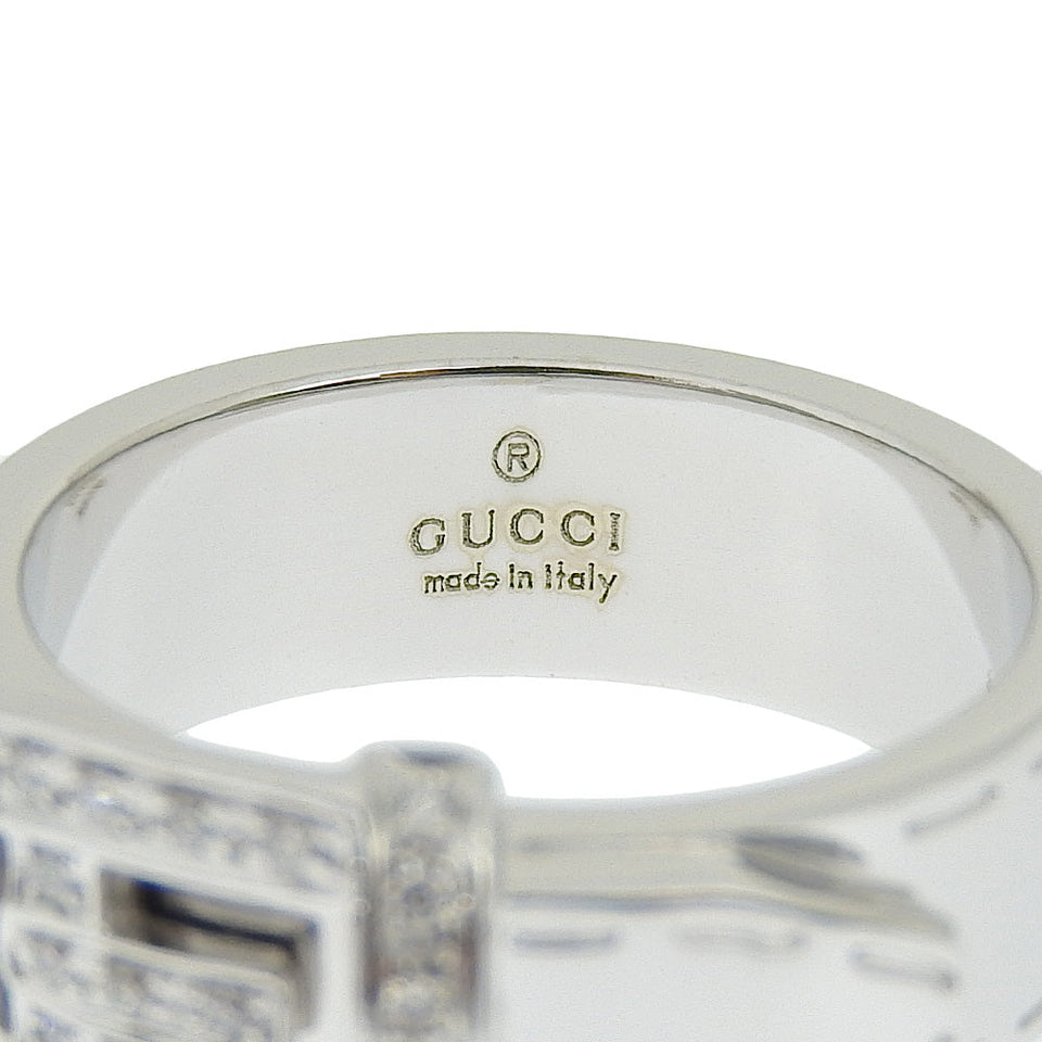 Gucci Ring K18 White Gold, Diamond White gold belt ring Women 11