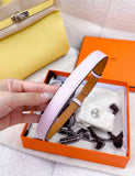 Hermes Kelly 18 Belt Mauve Pale Epsom Palladium Hardware