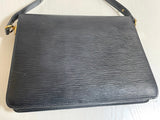 Louis Vuitton rare black epi mod shoulder bag with green bullseye