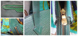 Louis Vuitton green epi tote bag in V shaped triangle