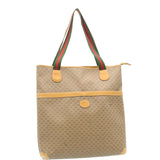 Gucci Web Sherry Line Micro GG Canvas Tote Bag Beige Red Green im299