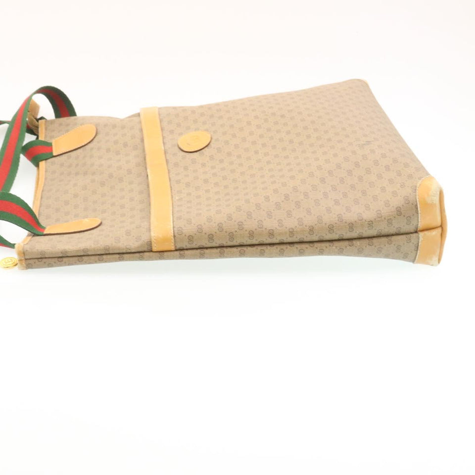 Gucci Web Sherry Line Micro GG Canvas Tote Bag Beige Red Green im299