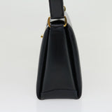 Gucci Turn Lock Hand Bag Leather Black Red im361