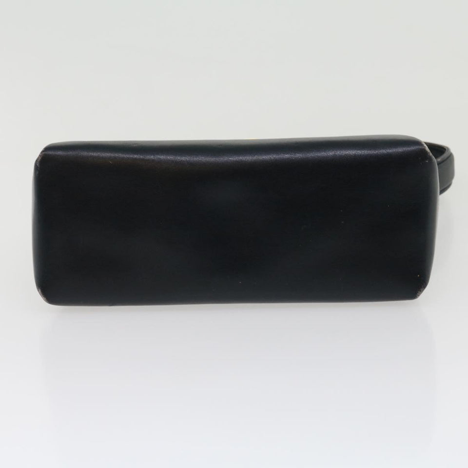Gucci Turn Lock Hand Bag Leather Black Red im361
