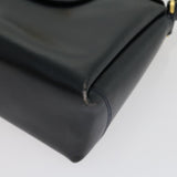 Gucci Turn Lock Hand Bag Leather Black Red im361