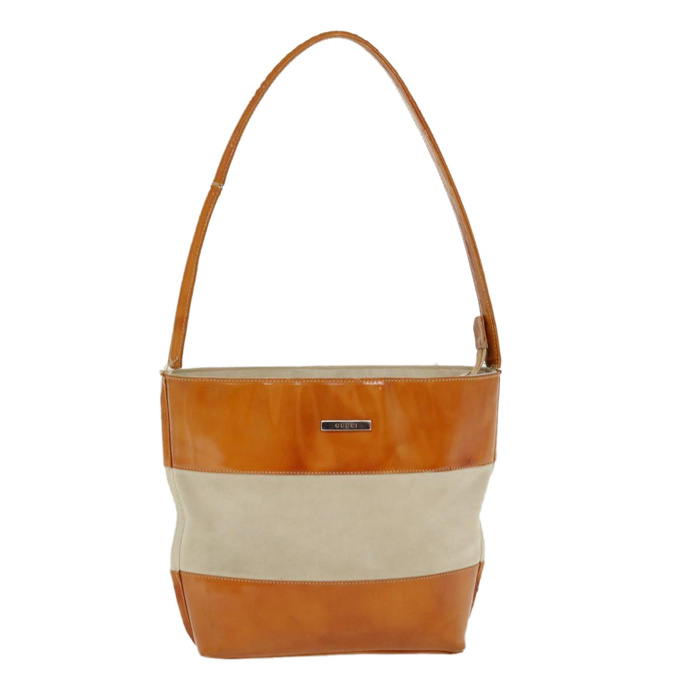 Gucci Shoulder Bag Enamel Suede Orange 000 1013 0555 im424