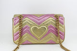 Gucci GG Marmont Small Shoulder bag Pink and Gold )