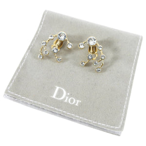 Dior Rhinestone and Goldtone Spray Clip on Earrings