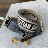 Dior Monogram Black and Canvas Wide Logo Bag Strap
