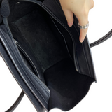 Luggage Tote Micro Pebbled Leather Black SHW