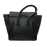 Micro Luggage Tote Smooth Leather Black SHW