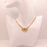 Celine Rhinestone Loop Necklace GHW