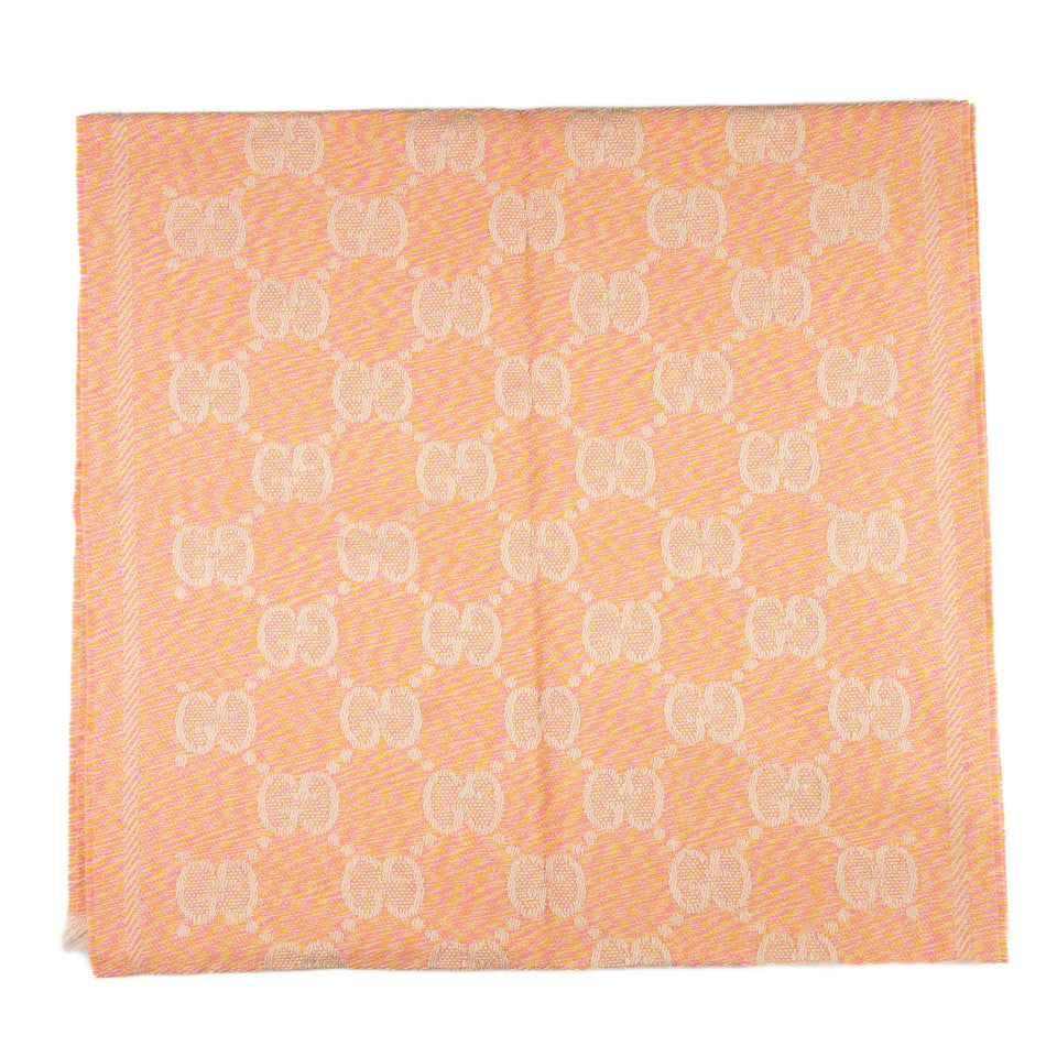 Gucci GG Jacquard Wool Scarf Shawl