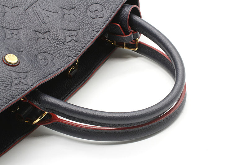 Louis Vuitton Monogram Emplant Montaigne MM Marine Rouge Navy 2way Shoulder Bag