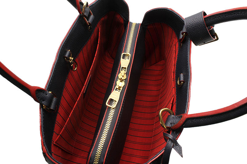 Louis Vuitton Monogram Emplant Montaigne MM Marine Rouge Navy 2way Shoulder Bag