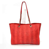 Chanel Deauville Medium Tote Bag Red