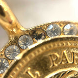 Chanel Medallion Necklace Gold Rhinestone