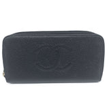 Chanel Caviar Skin Zip Wallet Black