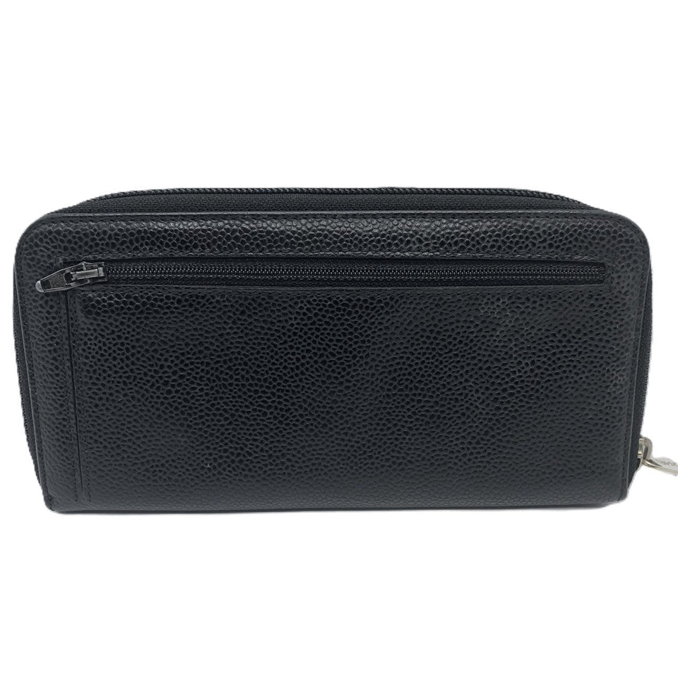Chanel Caviar Skin Zip Wallet Black
