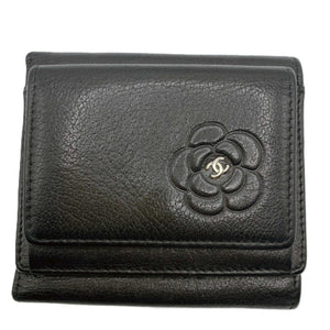 Chanel Camellia Lambskin Compact Wallet