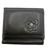 Chanel Camellia Lambskin Compact Wallet