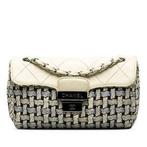 Chanel Wild Stitch Tweed Wool Leather Shoulder Bag
