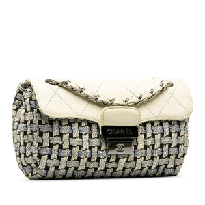 Chanel Wild Stitch Tweed Wool Leather Shoulder Bag