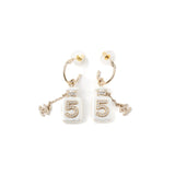 Chanel No.5 Perfume Earring Light Gold Tone