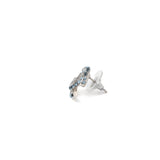 Chanel CC Logo Crystal Earring Sliver Tone