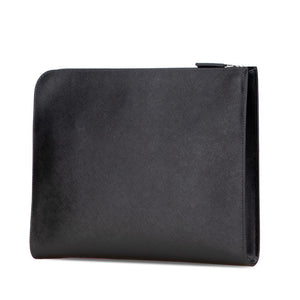 Prada Triangle Logo Plate Leather Clutch Bag