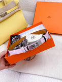 Hermes Kelly 18 Belt Mauve Pale Epsom Palladium Hardware