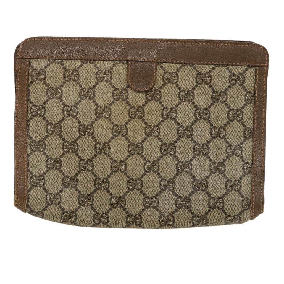 Gucci GG Canvas Web Sherry Line Clutch Bag Beige Red Green jk1329