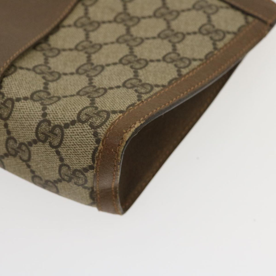 Gucci GG Canvas Web Sherry Line Clutch Bag Beige Red Green jk1329