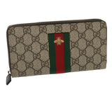 Gucci Web Sherry Line GG Canvas Supreme Long Wallet Beige Red Green jk1450A