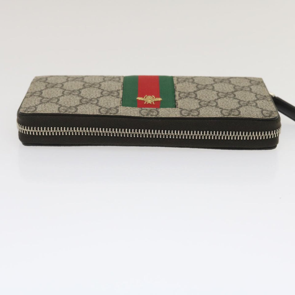 Gucci Web Sherry Line GG Canvas Supreme Long Wallet Beige Red Green jk1450A
