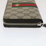 Gucci Web Sherry Line GG Canvas Supreme Long Wallet Beige Red Green jk1450A