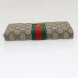 Gucci Web Sherry Line GG Canvas Supreme Long Wallet Beige Red Green jk1450A