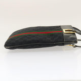 Gucci GG Canvas Web Sherry Line Shoulder Bag Black Red Green jk1453