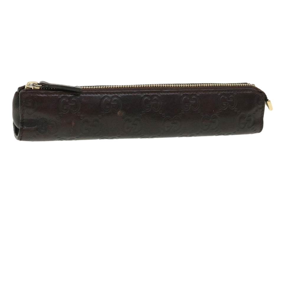 Gucci Guccissima Pen Case Leather Dark Brown 256579 jk3028