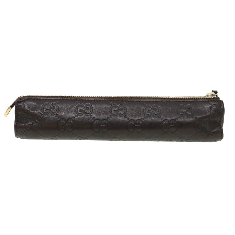 Gucci Guccissima Pen Case Leather Dark Brown 256579 jk3028