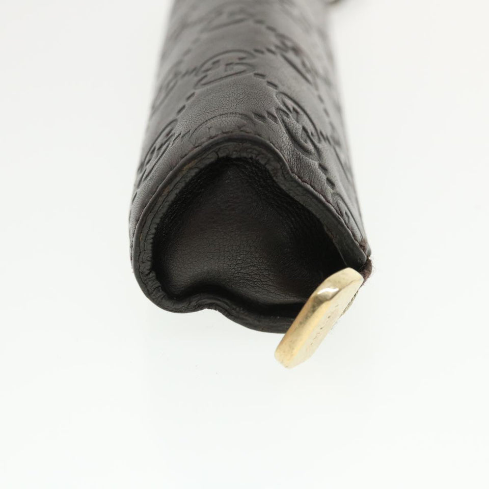 Gucci Guccissima Pen Case Leather Dark Brown 256579 jk3028