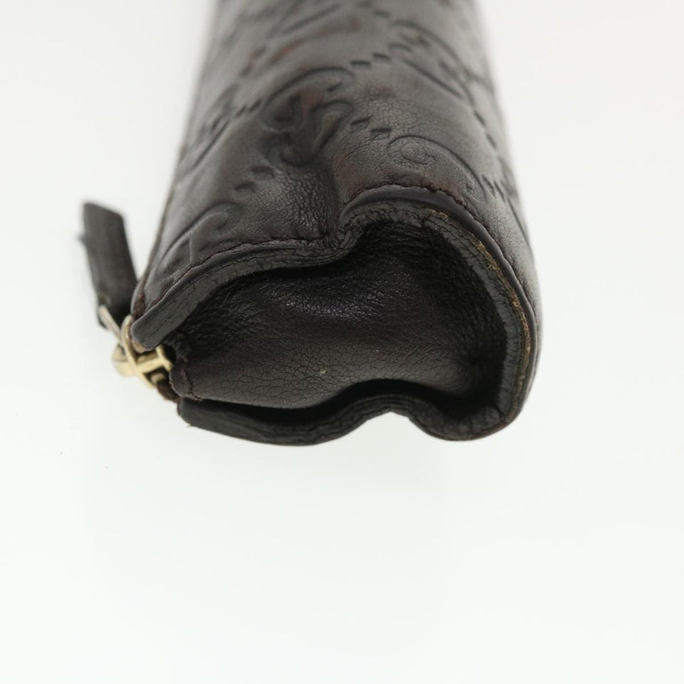 Gucci Guccissima Pen Case Leather Dark Brown 256579 jk3028