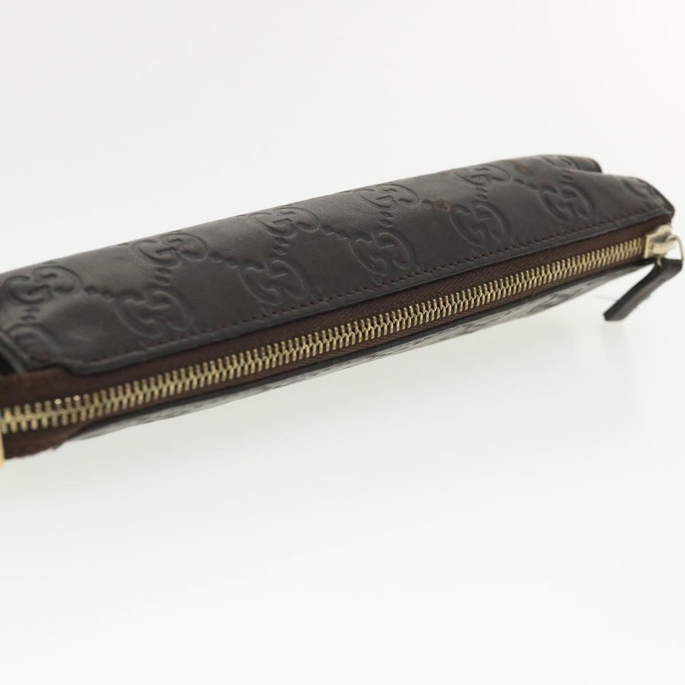 Gucci Guccissima Pen Case Leather Dark Brown 256579 jk3028