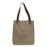 Gucci Web Sherry Line GG Canvas Tote Bag PVC Leather Beige Green Red jk3040