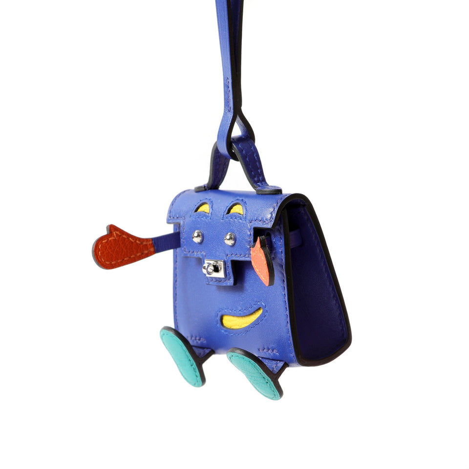 Hermes Blue Electric Kelly Doll Bag Charm