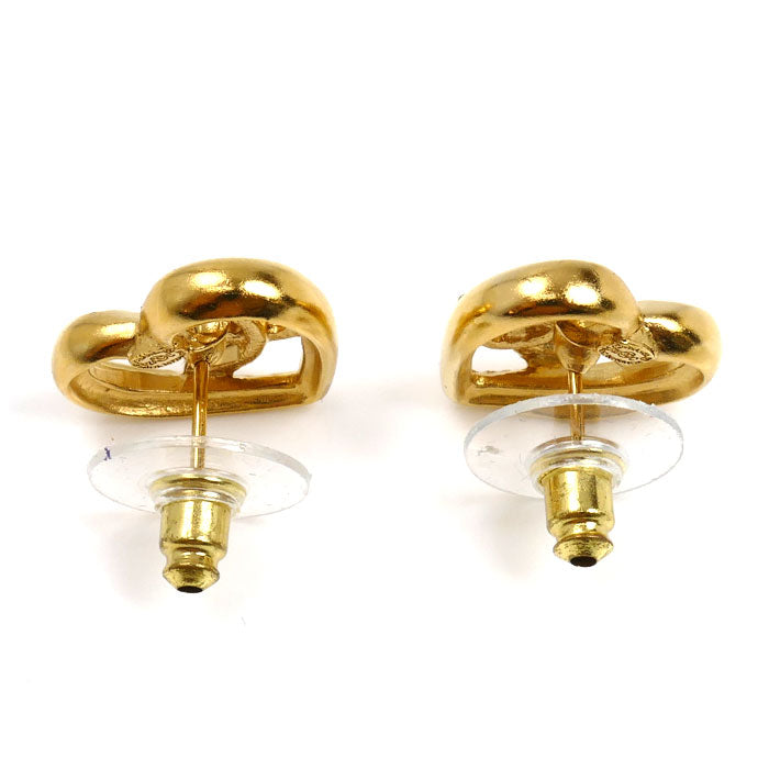 Chanel Coco Mark Strass Heart Earrings