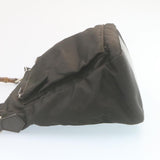 Gucci Bamboo 2Way Shoulder Bag Nylon Dark Brown ki1593