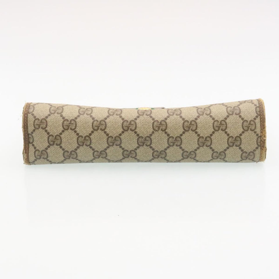 Gucci Web Sherry Line GG Canvas Clutch Bag Beige Red Green ki1633